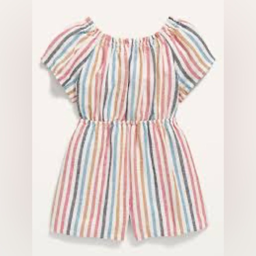 $10 ADD ON Zara Ruffled Linen Romper Old Navy Stripe Cutout